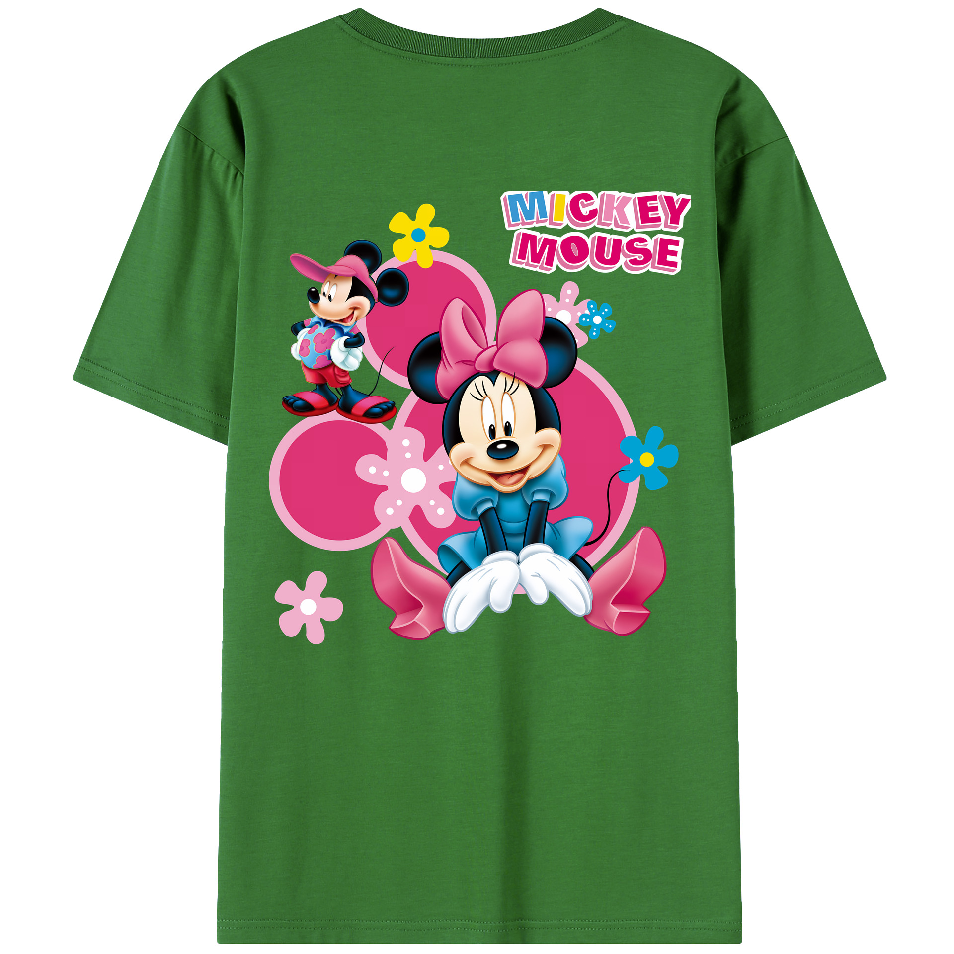 （画像用） ミッキーマウス Mickey Mouse レディース半袖Tシャツ(バックプリント)